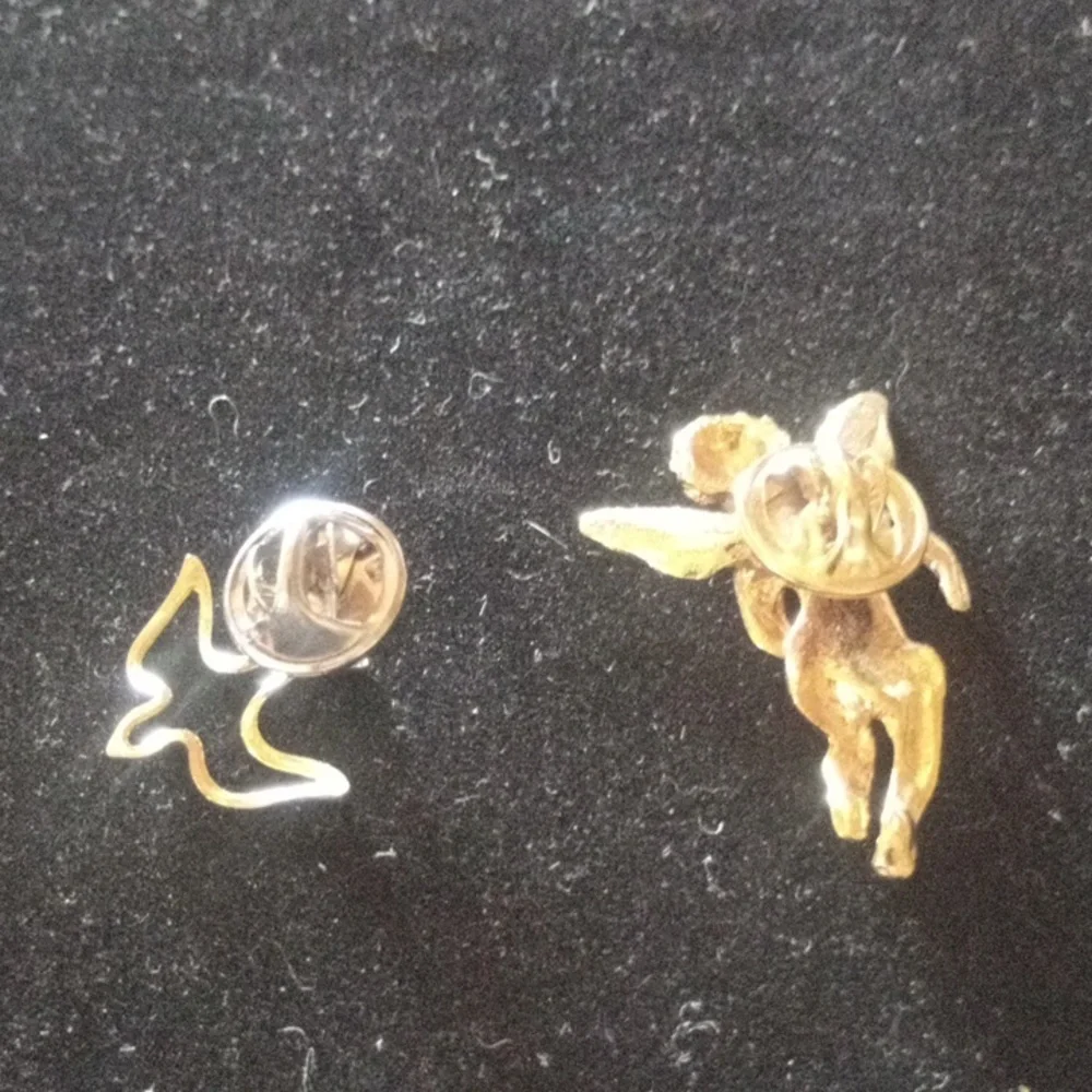 Gold Tone Angel Pin And Dove Pin